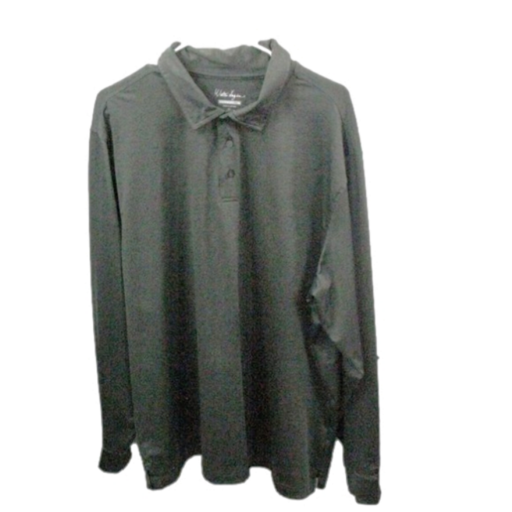 Walter Hagen Gray Hydro-Dri Long Sleeve Polo Shirt Size XL